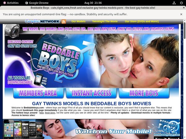 Beddable Boys Save 50% On 30Day Pass