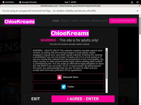 Free Chloekreams Trial Account