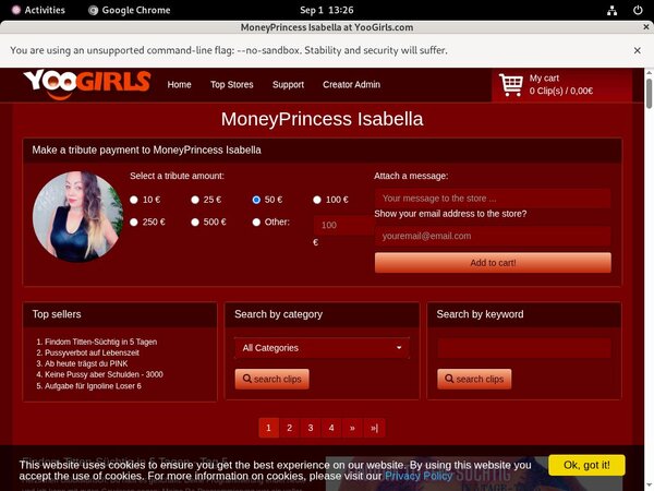 Free Moneyprincess Isabell Login Account