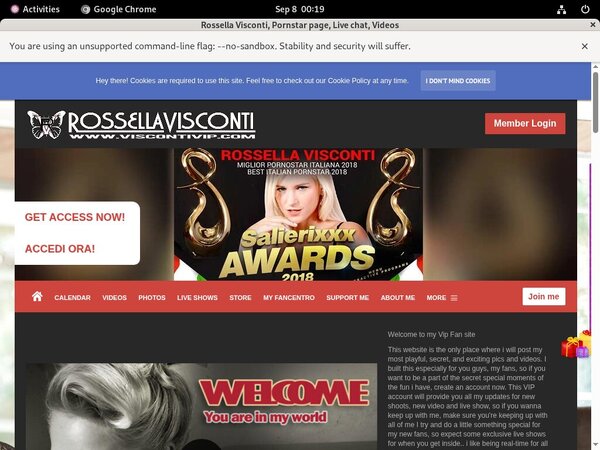 Rossella Visconti Signup Page