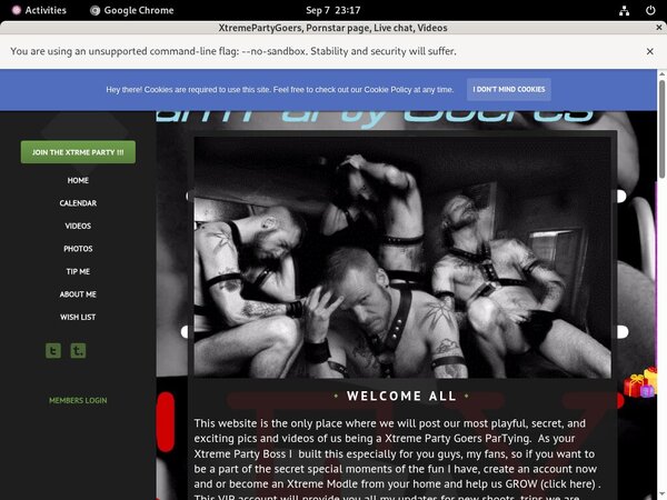 XtremePartyGoers Login Ids