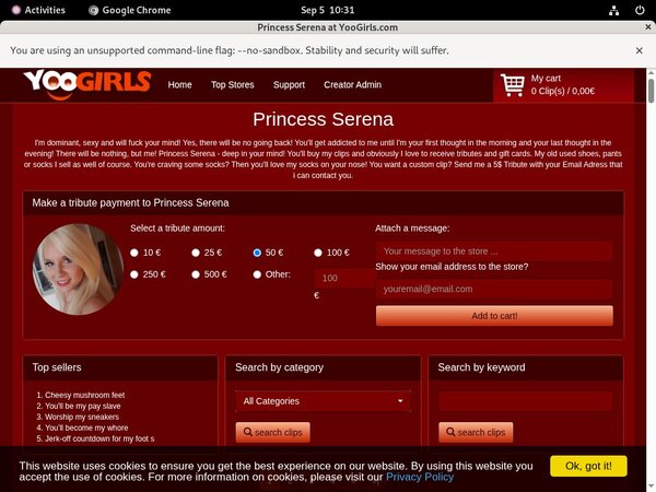 Princess Serena Paypal Deal